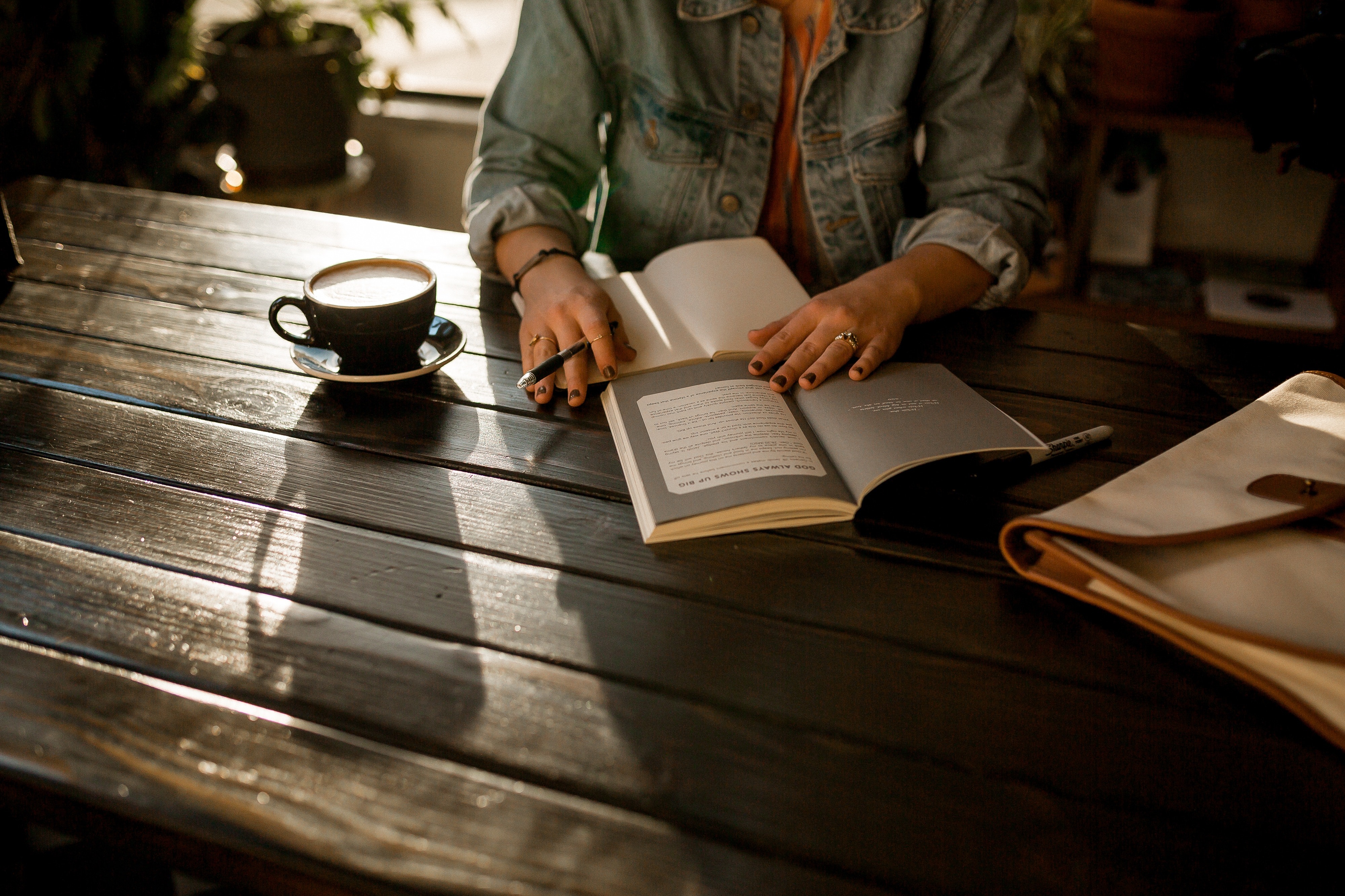 person reading a book